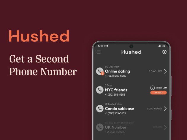 Hushed Private Phone Line Lifetime Deal