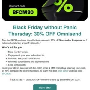 Omnisend Black Friday Deal