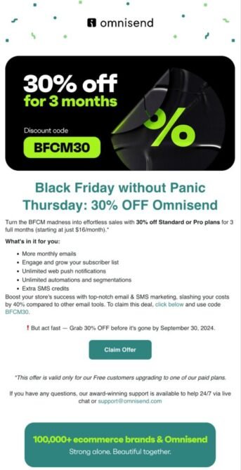 Omnisend Black Friday Deal