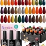 Beetles Gel Polish Nail Set 20 Colors Cozy Campfire Collection Orange Yellow Green Brown Fall Winter Gel Polish Set Soak Off Uv Lamp Need Base Glossy & Matte Top Coat Manicure Kit Gift for Girls