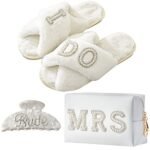 Bride To Be Gift Set Bride Makeup Bag I Do Bride Slippers Bride Robe Bride Hair Clip Bride Gifts Wedding Gifts