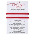 Desimtion Matching Bracelets for Couples Him Boyfriend, Red String of Fate Long Distance Relationship Gift Ideas for Girlfriend Her