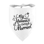 Engagement Gift, My Humans are Getting Married Dog Bandana, Wedding Photo Prop, Pet Scarf, Dog Engagement Announcement, Pet Accessories (Black)