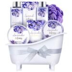 Gift Set for Women Body & Earth Gifts for Women Lavender Gift Baskets For Women Bath Sets for Women Gift With Bubble Bath Body Lotion Scented Candle Christmas Gifts for Women Bath Gifts for Women