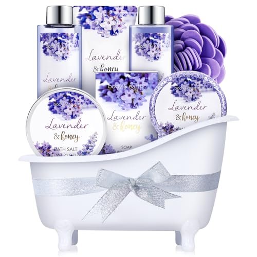 Gift Set for Women Body & Earth Gifts for Women Lavender Gift Baskets For Women Bath Sets for Women Gift With Bubble Bath Body Lotion Scented Candle Christmas Gifts for Women Bath Gifts for Women