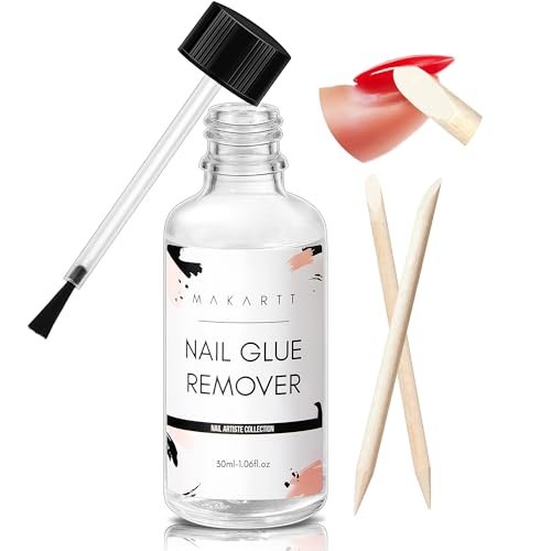 Makartt Nail Glue Remover for Press on Nails - 30Ml Press On Nail Remover Easy Removal Debonder for Glue on Nail Tips,Non-Acetone Nail Polish Remover