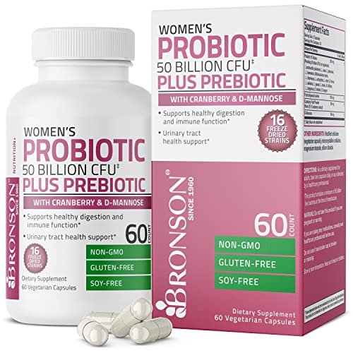 Probiotics for Women With Cranberry+ - Ph Balance, Digestive, Urinary Tract, & Feminine Health - 50 Billion Cfu - 6 Unique Strains With Organic Prebiotics - Women Probiotic - 30 Ct