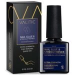 Valitic Strong Nail Glue And Strengthener - Quick Dry Brush On Gel for Long Lasting Nails - Adhesive Bond for False Nails - Strengthener for Nail Tips - 1 Pack