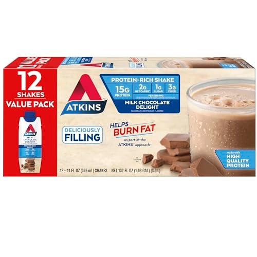 Milk Chocolate Delight Protein Shake, 15G Protein, Low Glycemic, 2G Net Carb, 1G Sugar, Keto Friendly, 12 Count