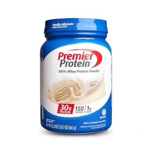 Powder, Vanilla Milkshake, 30G Protein, 1G Sugar, 100% Whey Protein, Keto Friendly, No Soy Ingredients, Gluten Free, 17 Servings, 23.3 Ounces