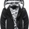 Hoodies for Men Full Zip Up Fleece Warm Jackets Thick Coats ...