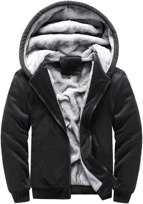 Hoodies for Men Full Zip Up Fleece Warm Jackets Thick Coats ...
