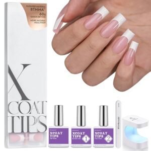 BTArtboxnails XCOATTIPS French Tip Nails - Long Square Nail ... BTArtboxnails XCOATTIPS French Tip Nails - Long Square Nail ...