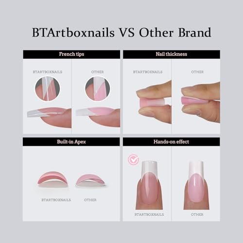 BTArtboxnails XCOATTIPS French Tip Nails - Long Square Nail ...