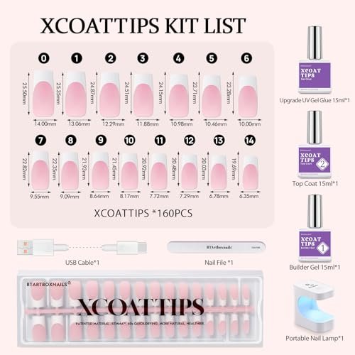 BTArtboxnails XCOATTIPS French Tip Nails - Long Square Nail ...