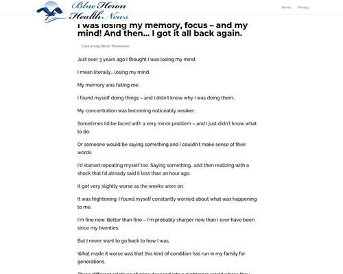 Brain Booster vsl cb | Blue Heron Health News