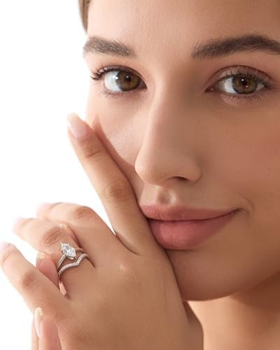 Michooyel S925 1.5ct Marquise Cut 2in1 Engagement Rings For ...