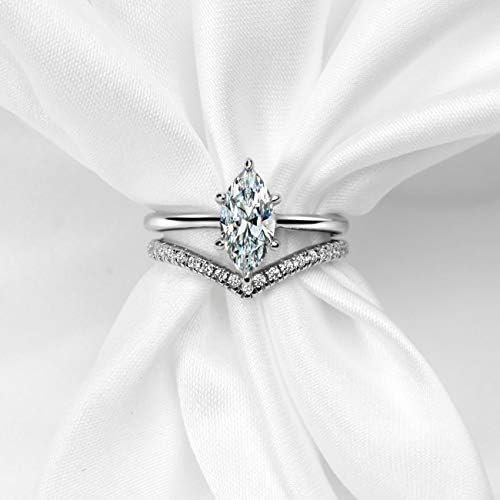 Michooyel S925 1.5ct Marquise Cut 2in1 Engagement Rings For ...