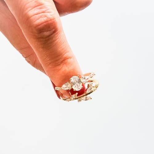 Modern Wedding Ring Stack | Three Stone CZ Engagement Ring |...