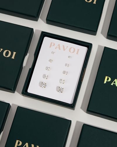 PAVOI 14K Gold Plated Square Halo Engagement Rings | Premium...