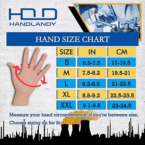 HANDLANDY Men Leather Gardening Gloves, Utility Work Gloves ...