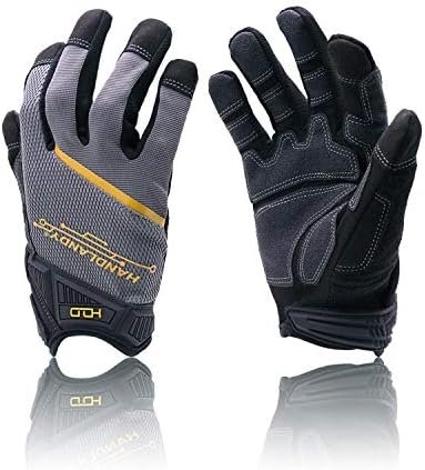 HANDLANDY Mens Work Gloves Touchscreen Flexible Breathable F...