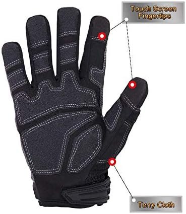 HANDLANDY Mens Work Gloves Touchscreen Flexible Breathable F...