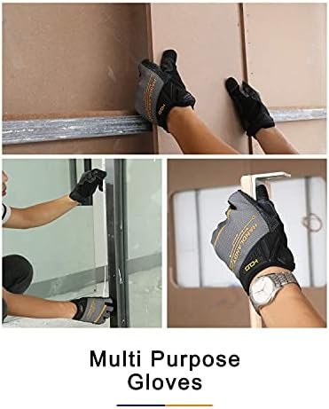 HANDLANDY Mens Work Gloves Touchscreen Flexible Breathable F...