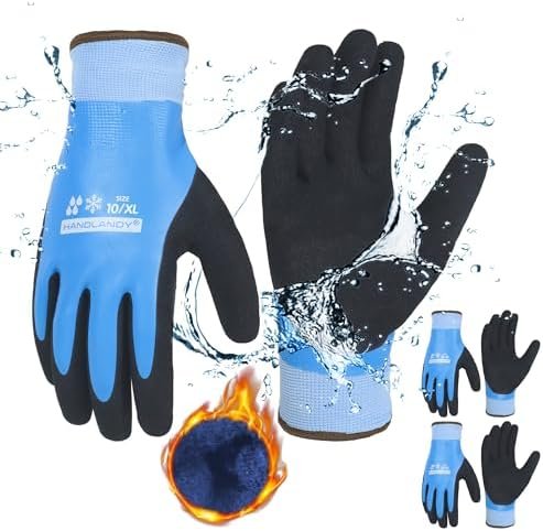 HANDLANDY Waterproof Work Gloves for Cold Weather, Insulated...