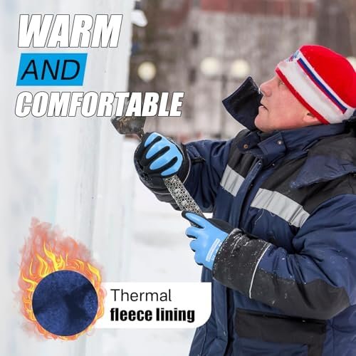 HANDLANDY Waterproof Work Gloves for Cold Weather, Insulated...