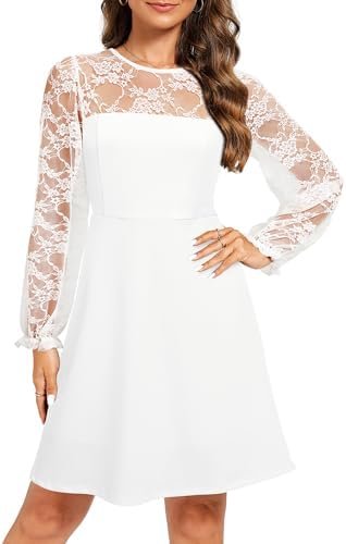 Holipick Women's Cocktail Dresses Wedding Guest Party Crew N...