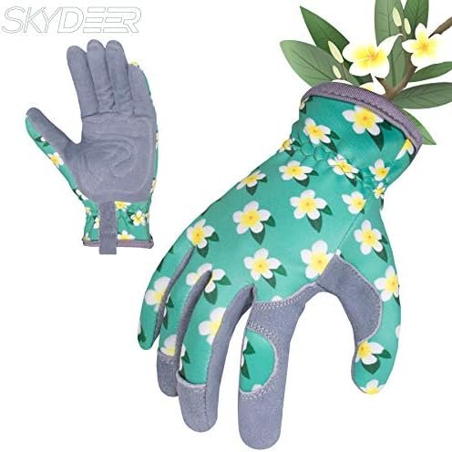 SKYDEER Women's Gardening Gloves - Genuine Deerskin Suede, U...