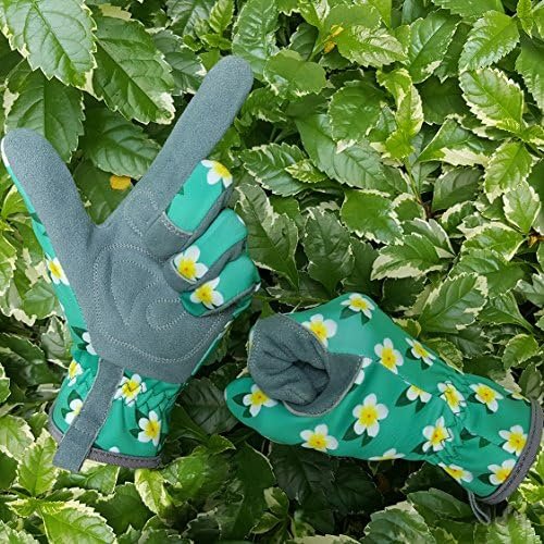 SKYDEER Women's Gardening Gloves - Genuine Deerskin Suede, U...