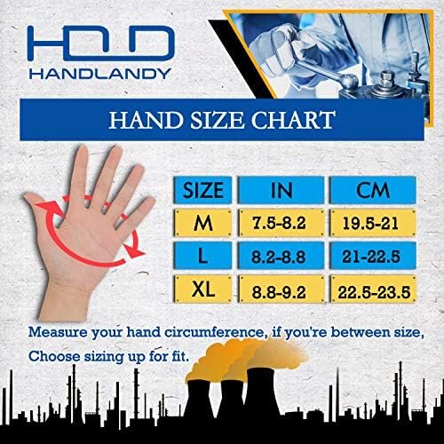 HANDLANDY Men Leather Gardening Gloves, Utility Work Gloves ...