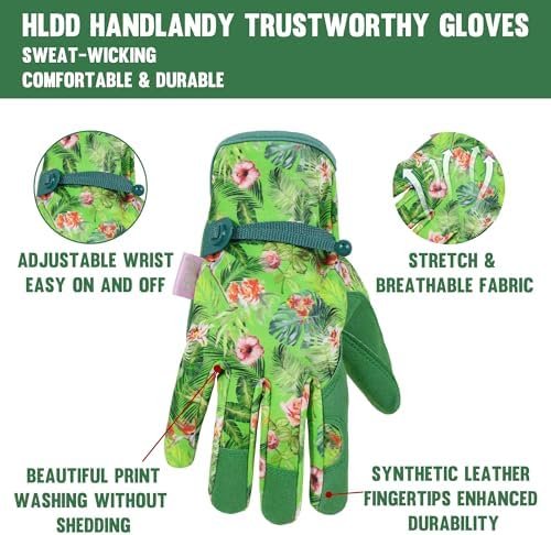 HLDD HANDLANDY Work Gloves for Women and Ladies, Leather Gar...