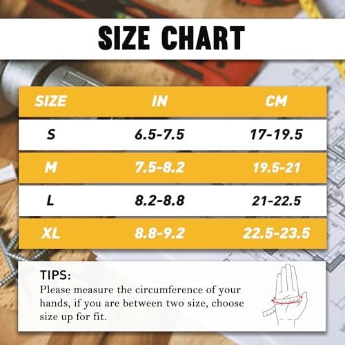 HANDLANDY Men Leather Gardening Gloves, Utility Work Gloves ...