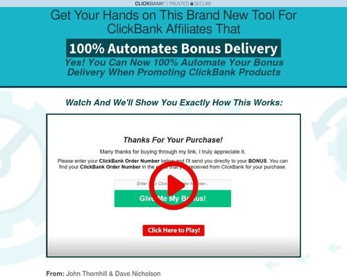 ClickBank Bonus Automator — ClickBank Bonus Automator