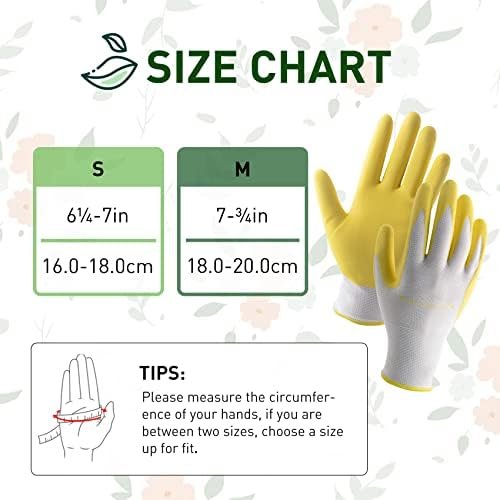 HANDLANDY Womens Gardening Gloves, 3 Pairs Breathable Nitril...