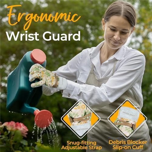HANDLANDY Gardening Gloves for Women, Breathable Ladies Leat...