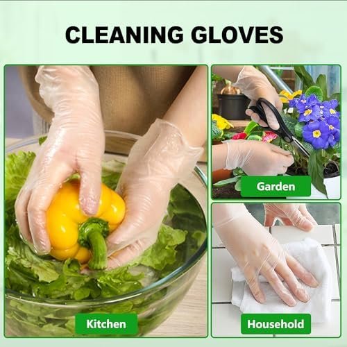 Disposable Vinyl Gloves, Food Safe, Latex-Free Powder-Free C...