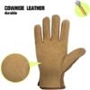 HANDLANDY Men Leather Gardening Gloves, Utility Work Gloves ...