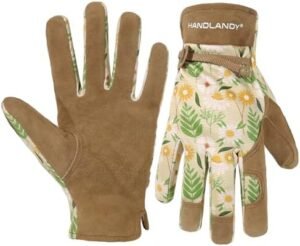 HANDLANDY Gardening Gloves for Women, Breathable Ladies Leat...