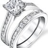 4.3 Carats Sterling Silver Cubic Zirconia Bridal Set Engagem...