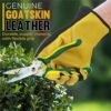 HANDLANDY Men Leather Gardening Gloves, Utility Work Gloves ...