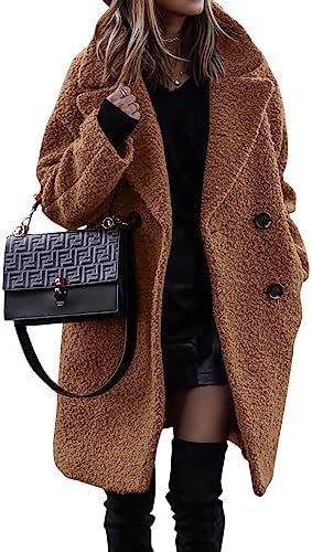 BTFBM Women 2025 Winter Faux Fur Coats Lapel Long Sleeve BTFBM Women 2025 Winter Faux Fur Coats Lapel Long Sleeve Fuz...