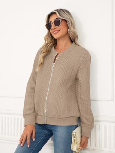 Women's Full Zip Sweatshirt Jacket Stand Collar Hoodless Out...