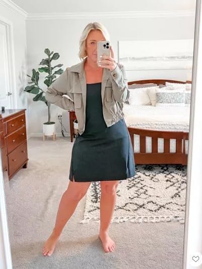 Onedreamer Women's Military Safari Cropped Jackets Button Do...