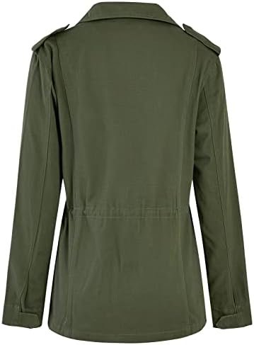 Soulomelody Women Military Anorak Jackets Zip Up Snap Button...