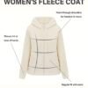 RISISSIDA Women Faux Fur Fleece Lightweight Jacket Spring Fa...