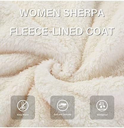 RISISSIDA Women Faux Fur Fleece Lightweight Jacket Spring Fa...